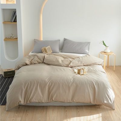 튼튼한 베이지 100% 면접 듀벳 커버 침대 시트 순수한 면접 침대 시트 베개 케이스