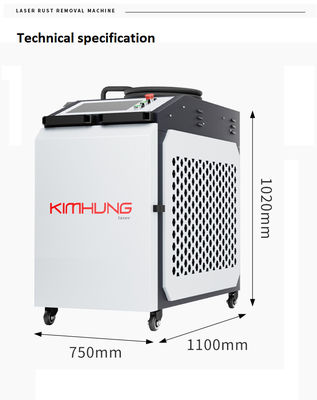 고속 레이저 청소 기계 1500W 2000W 공기 냉각 스테인리스 재료 금속 류 기름 산화 층 제거